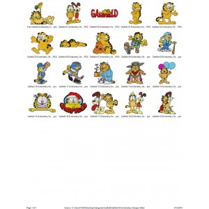 Package 20 Garfield 02 Embroidery Designs